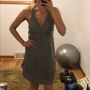 NWT gray silk banana republic dress